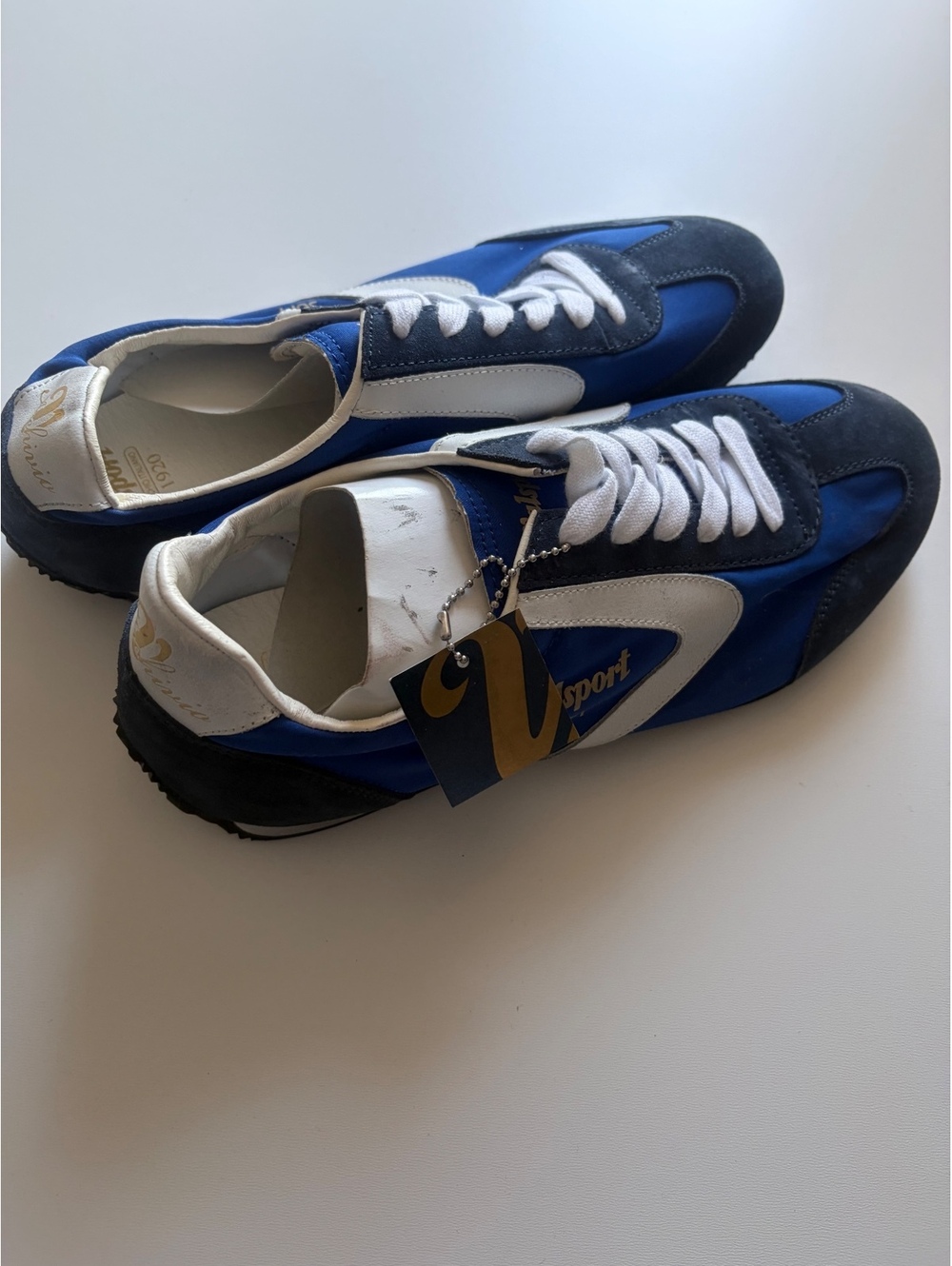 New wt Vintage Valsport 43 Soft Blue White Sneakers Size 9